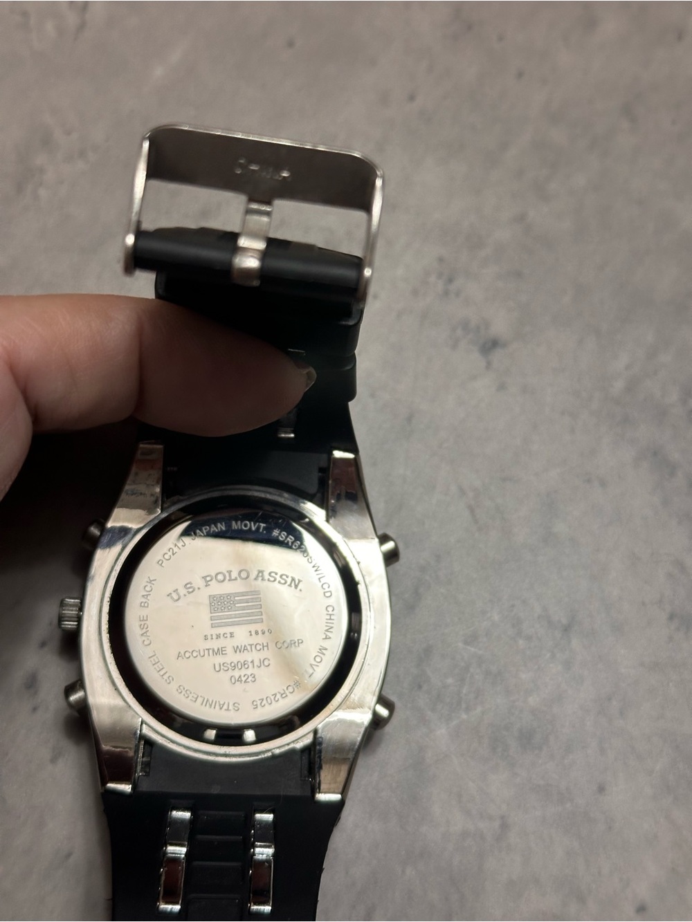 U.S. Polo Assn. Men's Black and Silver Sport Watch - Picture 4 of 5